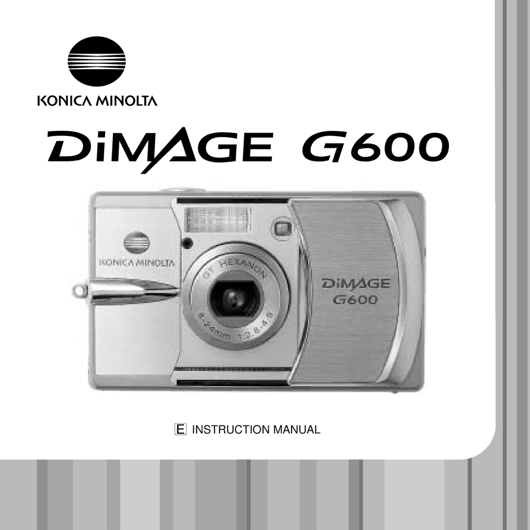 Konica Minolta DiMAGE G600 instruction manual 