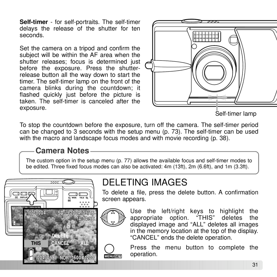 Konica Minolta DiMAGE G600 instruction manual Deleting Images 