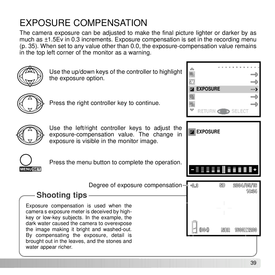 Konica Minolta DiMAGE G600 instruction manual Exposure Compensation, After 