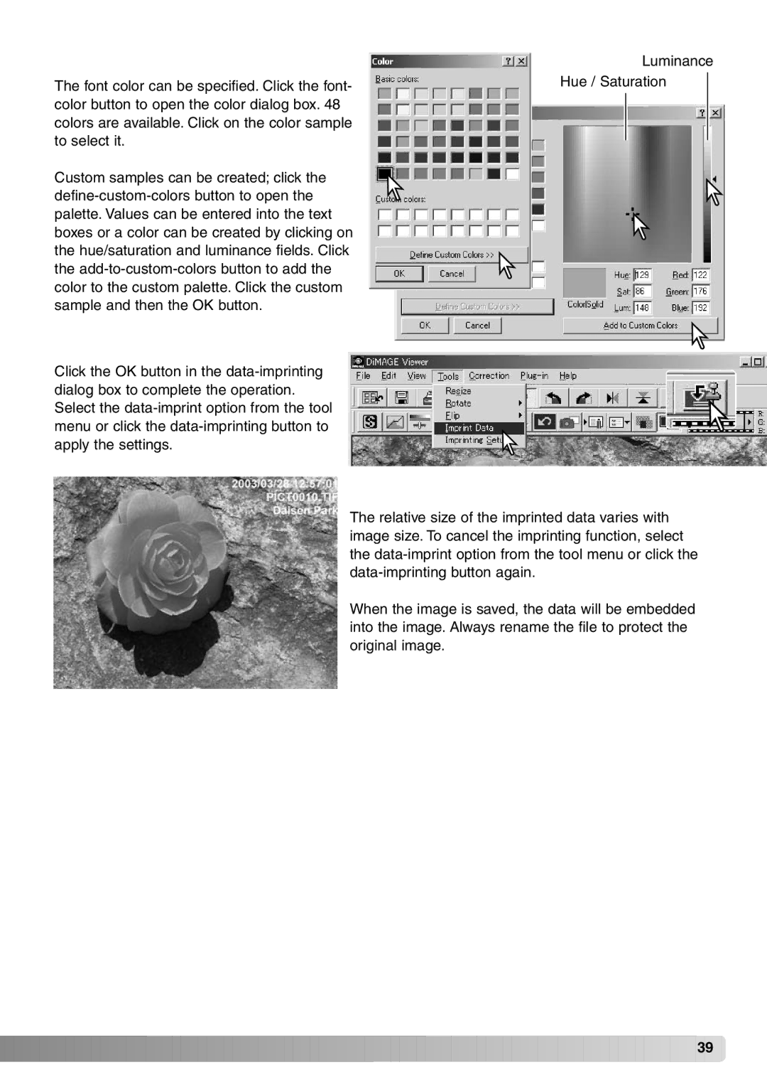 Konica Minolta DiMAGE Viewer instruction manual Luminance 