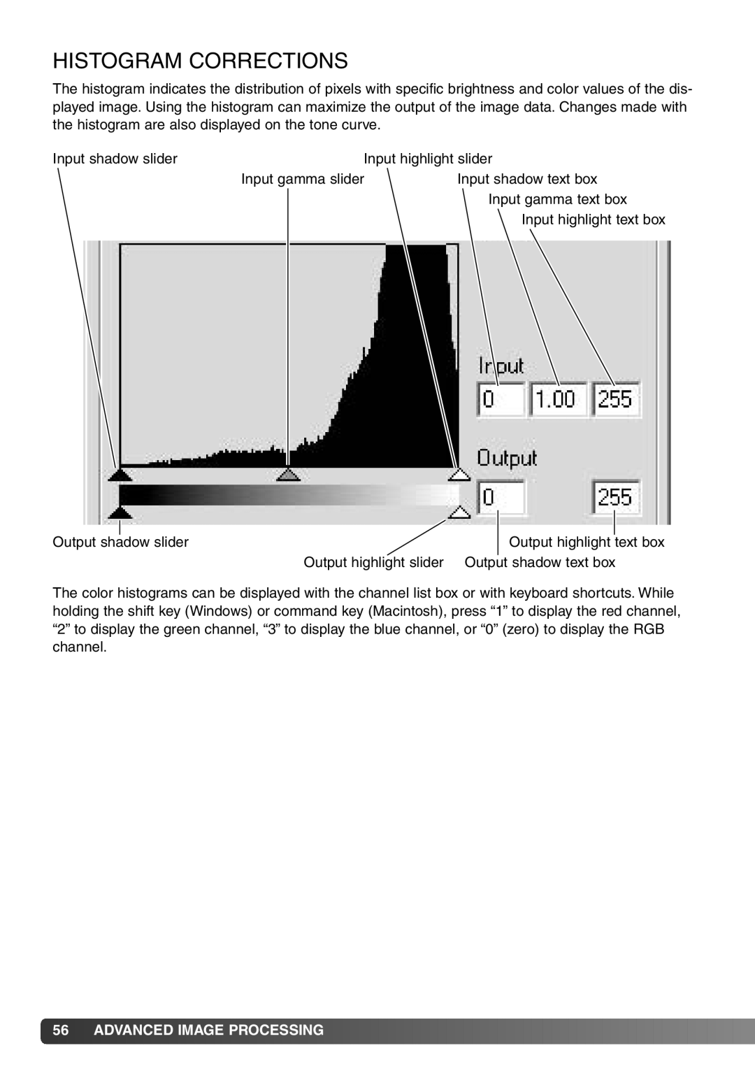 Konica Minolta DiMAGE Viewer instruction manual Histogram Corrections 