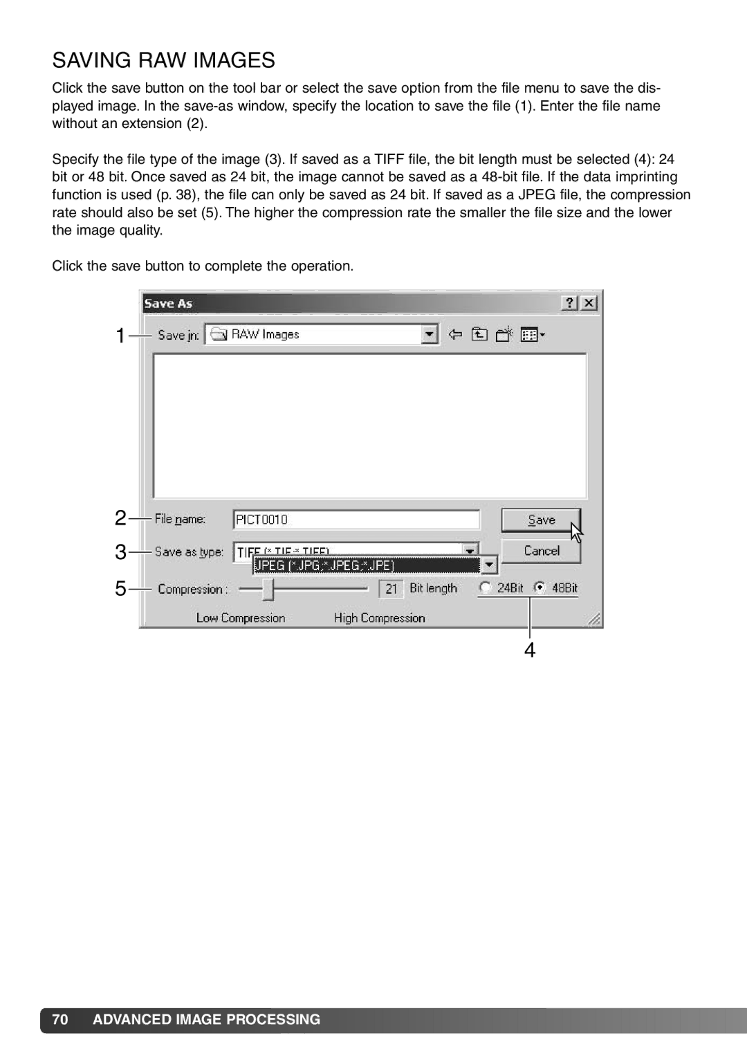 Konica Minolta DiMAGE Viewer instruction manual Saving RAW Images 