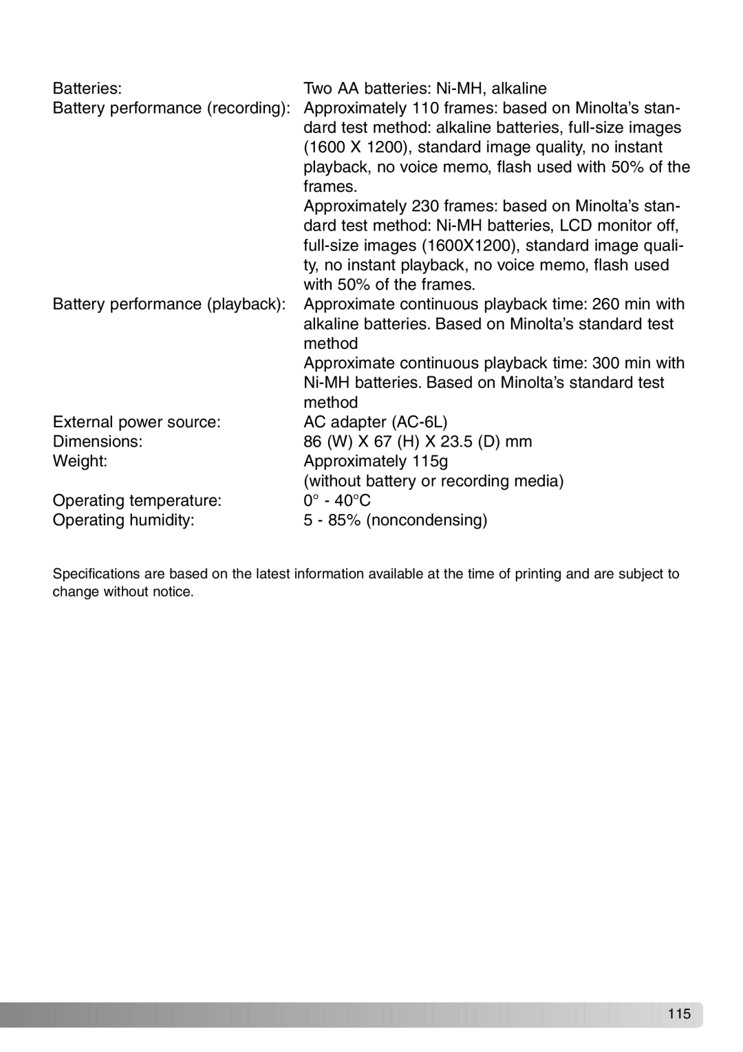 Konica Minolta Dimage X20 instruction manual 