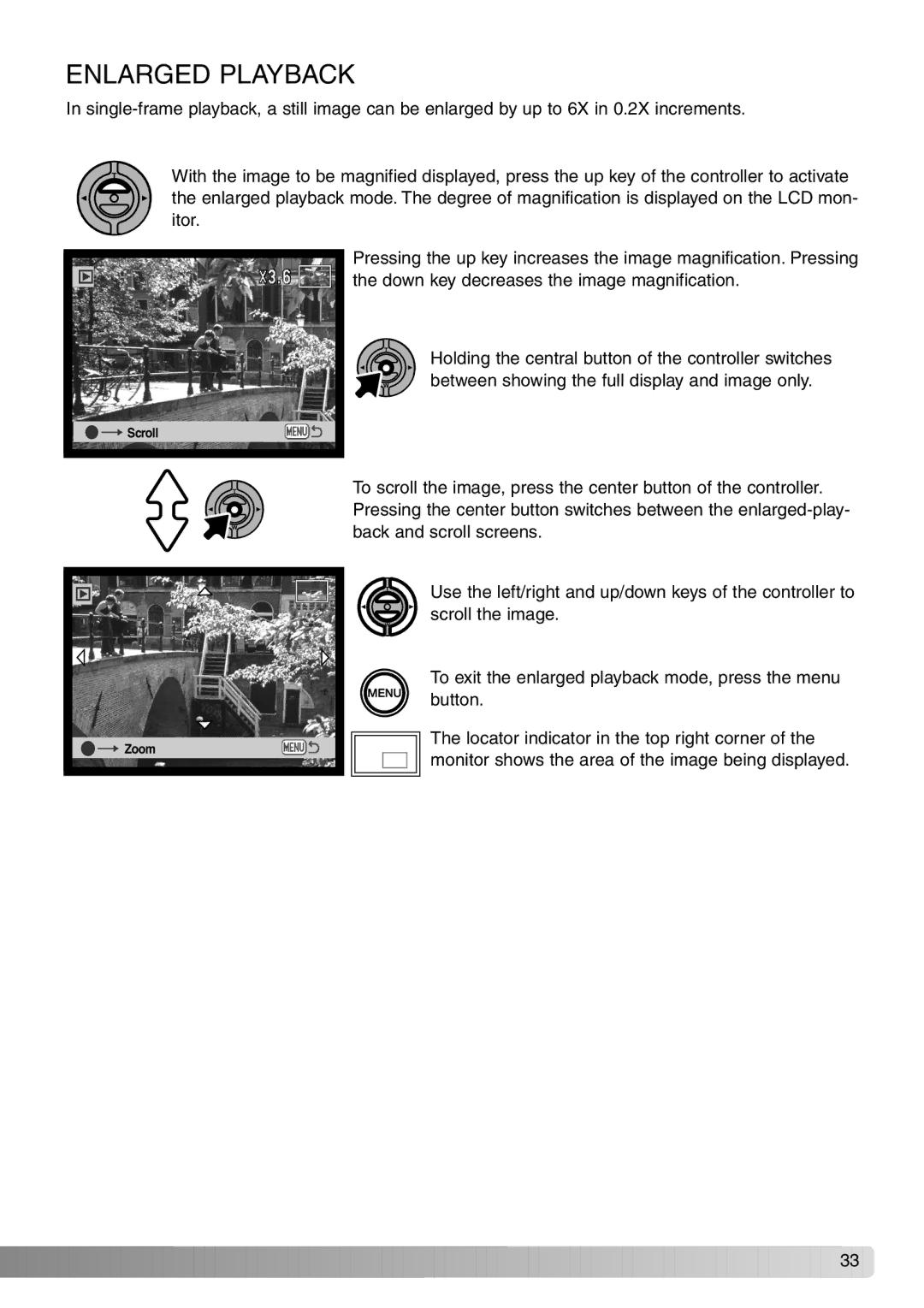 Konica Minolta Dimage X20 instruction manual Enlarged Playback 