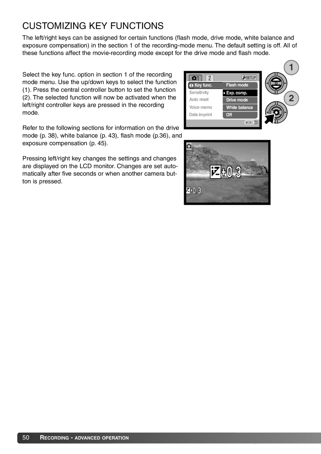 Konica Minolta Dimage X20 instruction manual Customizing KEY Functions 