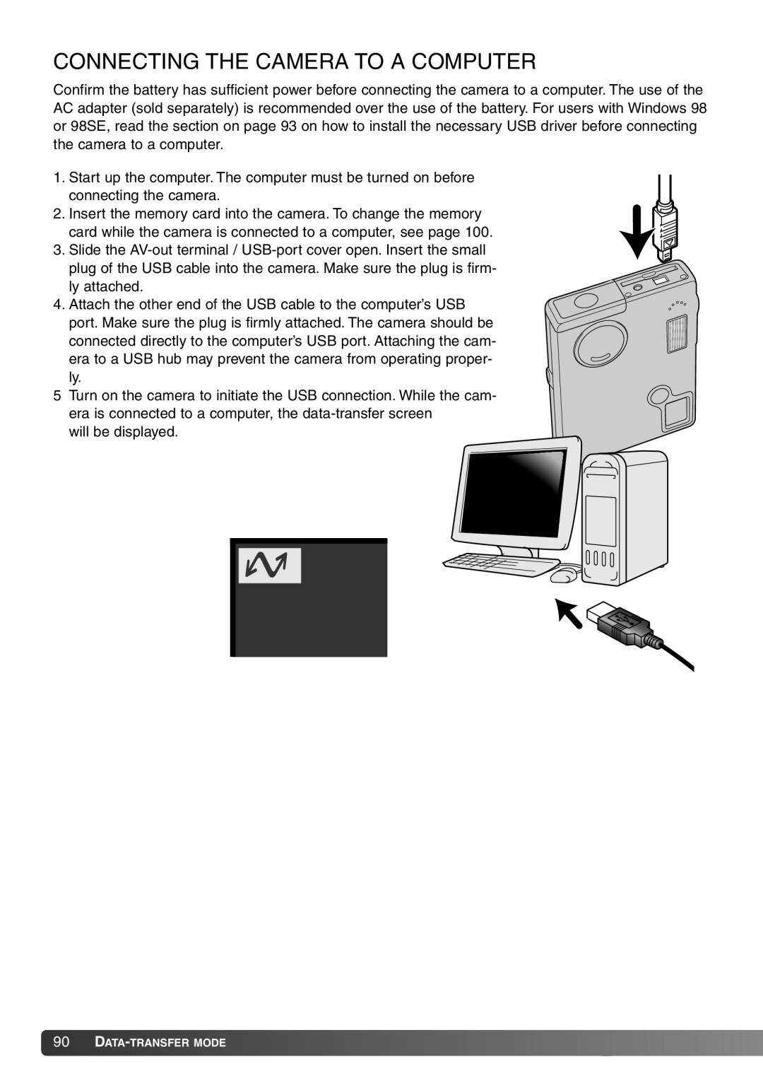 Konica Minolta Dimage X20 instruction manual Connecting the Camera to a Computer 