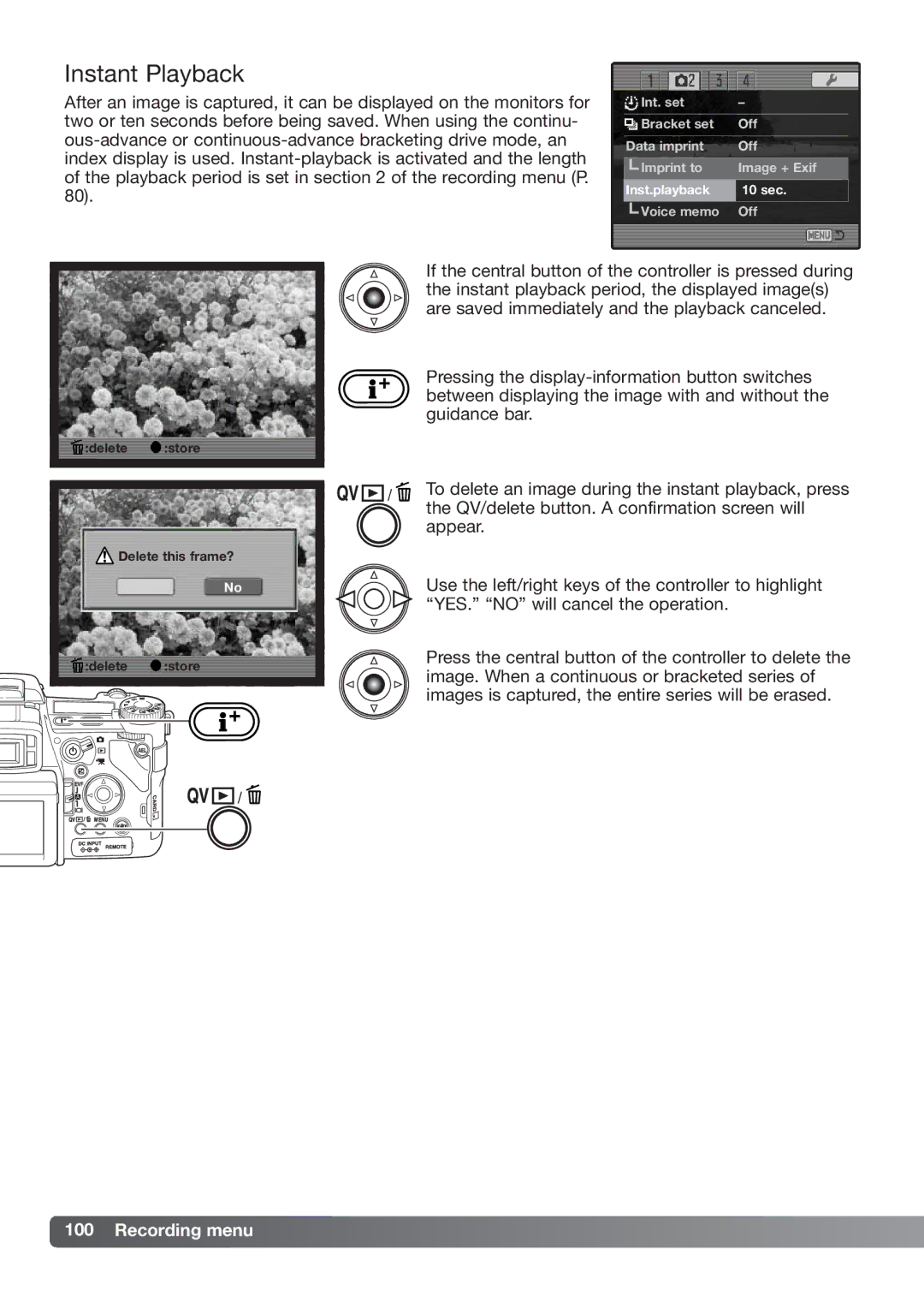 Konica Minolta DiMAGE_A2 instruction manual Instant Playback 