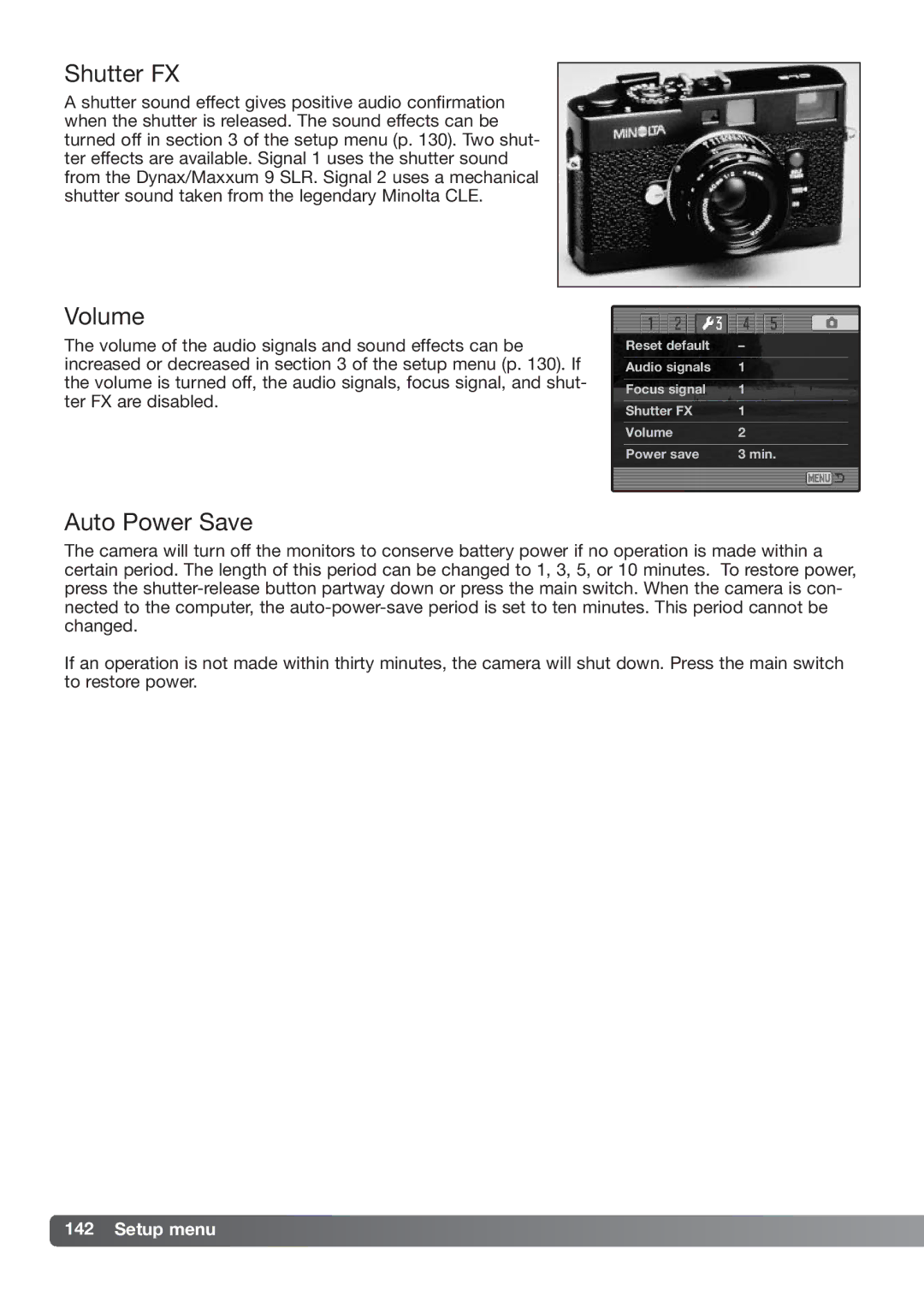 Konica Minolta DiMAGE_A2 instruction manual Shutter FX, Volume 