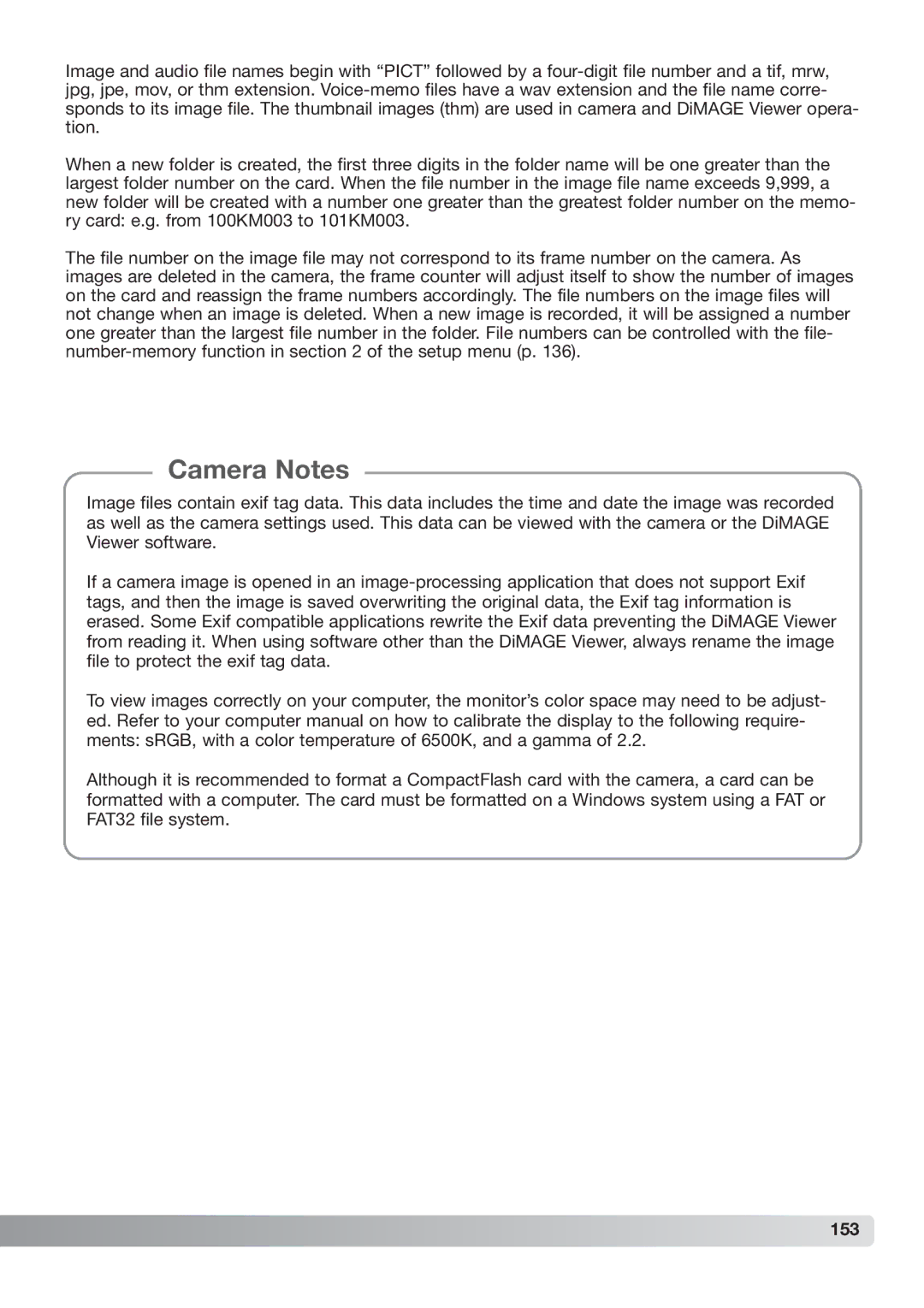 Konica Minolta DiMAGE_A2 instruction manual 153 