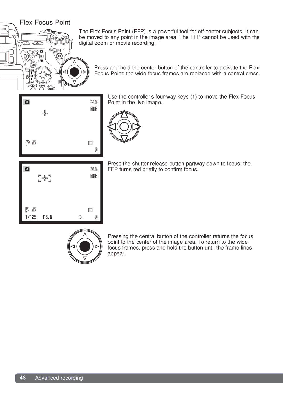 Konica Minolta DiMAGE_A2 instruction manual Flex Focus Point 