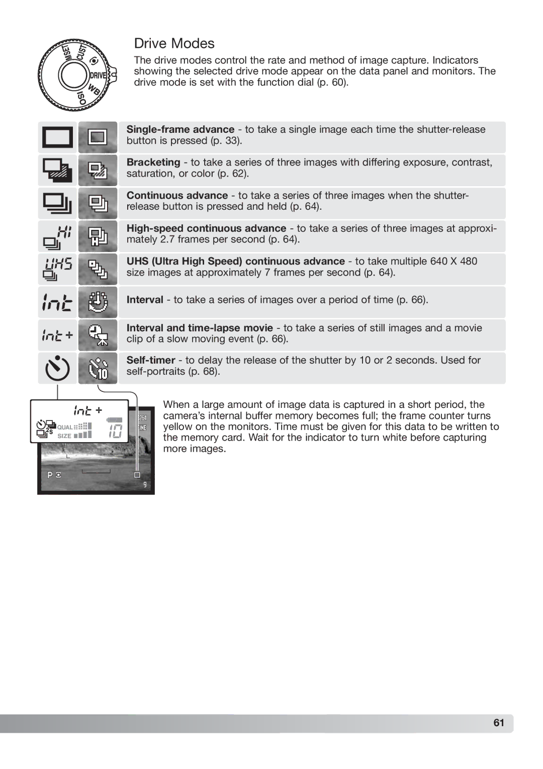 Konica Minolta DiMAGE_A2 instruction manual Drive Modes 