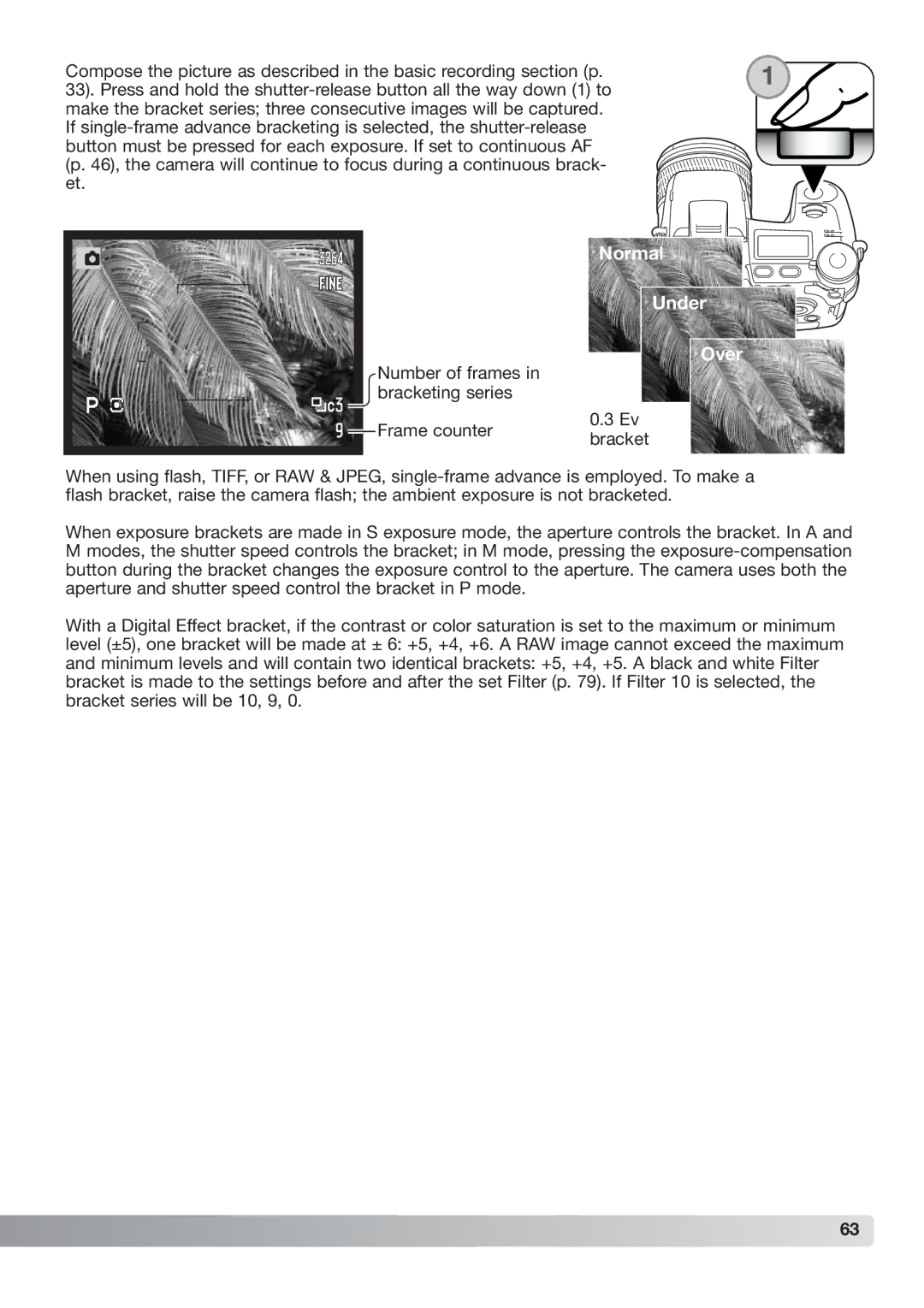 Konica Minolta DiMAGE_A2 instruction manual Normal, Under, Bracket 