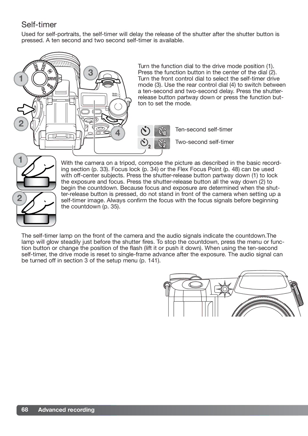 Konica Minolta DiMAGE_A2 instruction manual Self-timer 