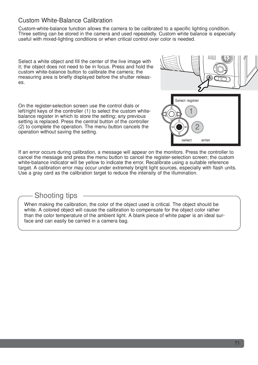 Konica Minolta DiMAGE_A2 instruction manual Custom White-Balance Calibration 