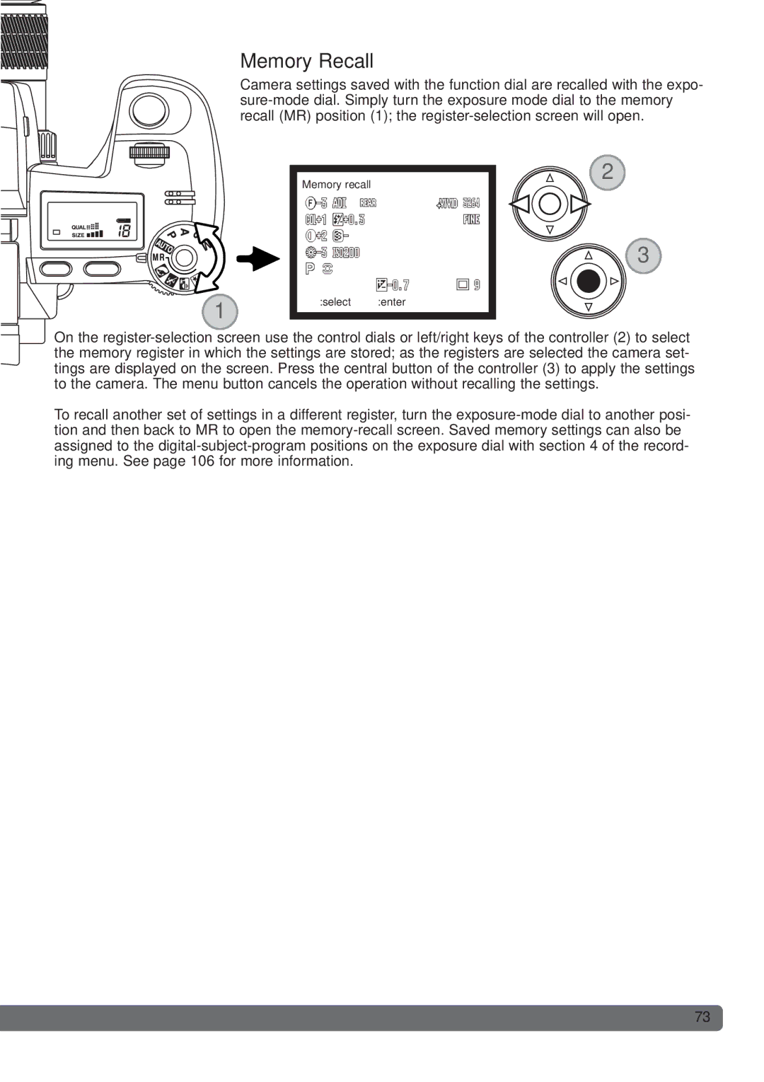 Konica Minolta DiMAGE_A2 instruction manual Memory Recall 