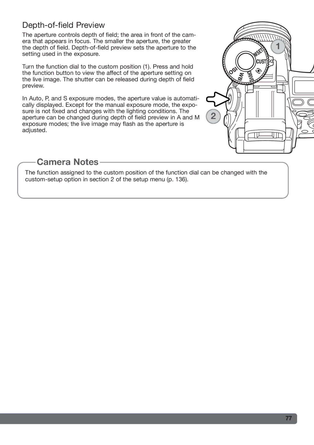 Konica Minolta DiMAGE_A2 instruction manual Depth-of-field Preview 