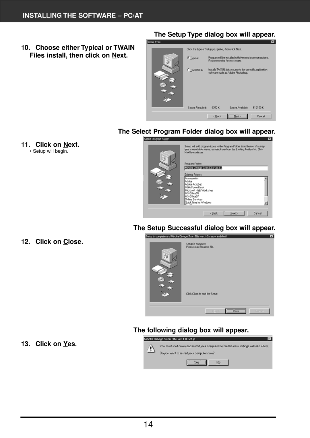 Konica Minolta F-2900 instruction manual Setup will begin 