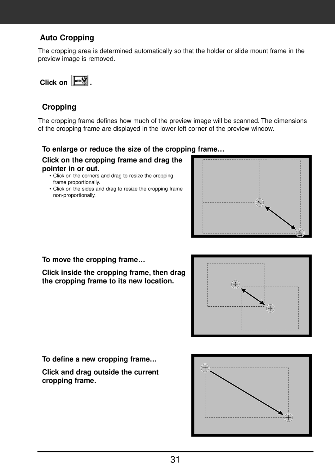 Konica Minolta F-2900 instruction manual Auto Cropping 