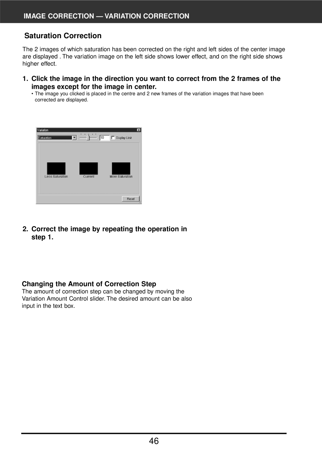 Konica Minolta F-2900 instruction manual Saturation Correction 