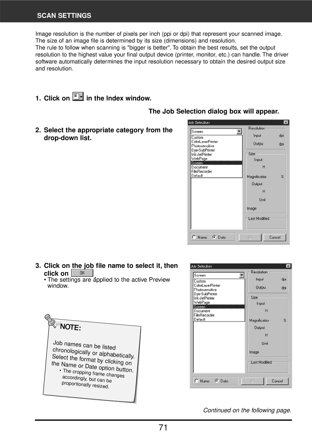 Konica Minolta F-2900 instruction manual Job names 