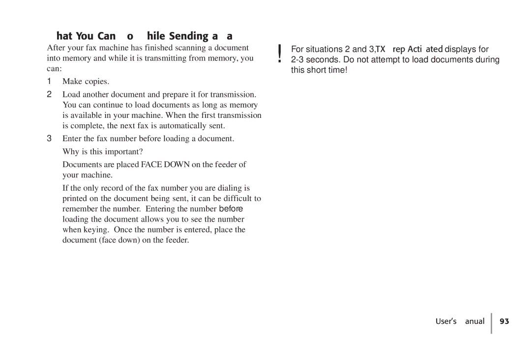 Konica Minolta Fax 9930 user manual What You Can Do While Sending a Fax 