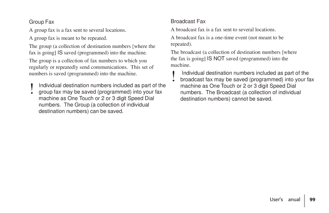 Konica Minolta Fax 9930 user manual Group Fax, Broadcast Fax 