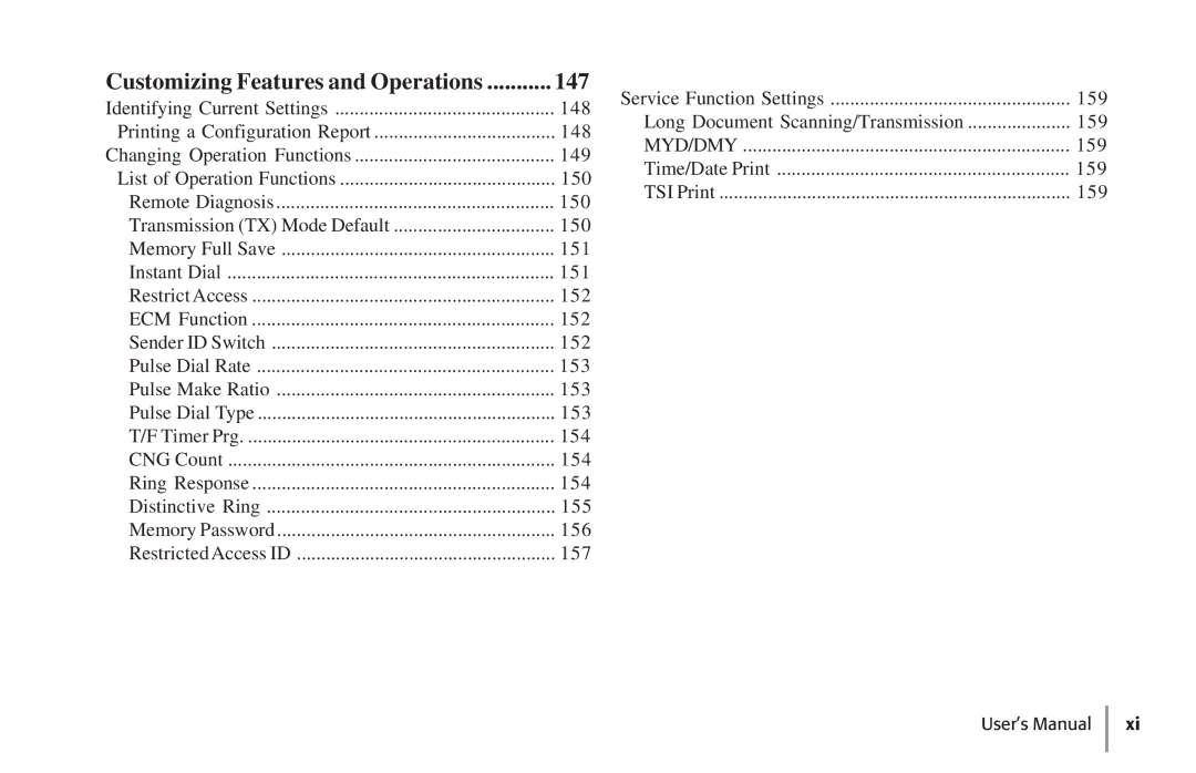 Konica Minolta Fax 9930 user manual Customizing Features and Operations 147 