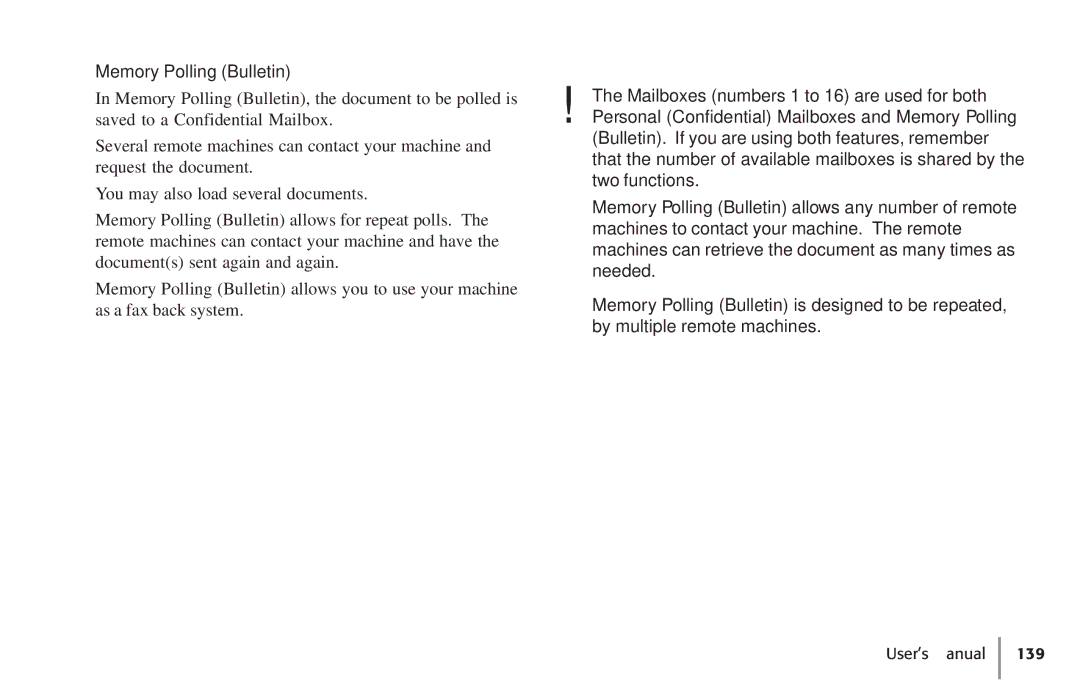 Konica Minolta Fax 9930 user manual Memory Polling Bulletin 