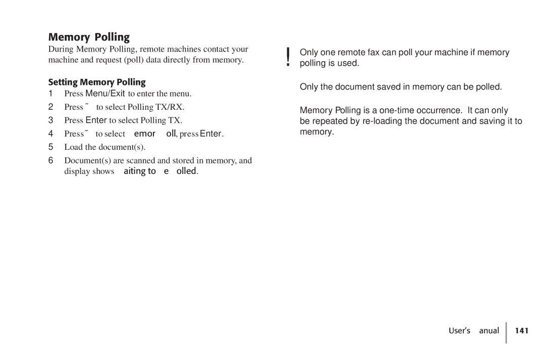 Konica Minolta Fax 9930 user manual Setting Memory Polling 