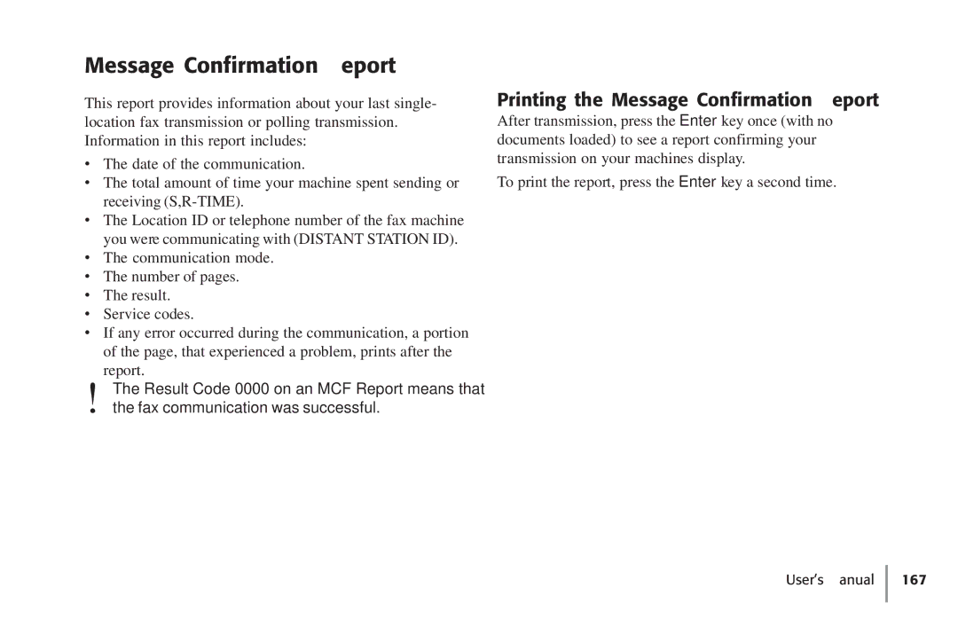 Konica Minolta Fax 9930 user manual Printing the Message Confirmation Report 