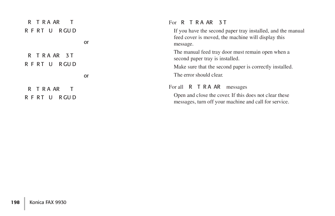 Konica Minolta Fax 9930 user manual For Printer Alarm 3TEL 