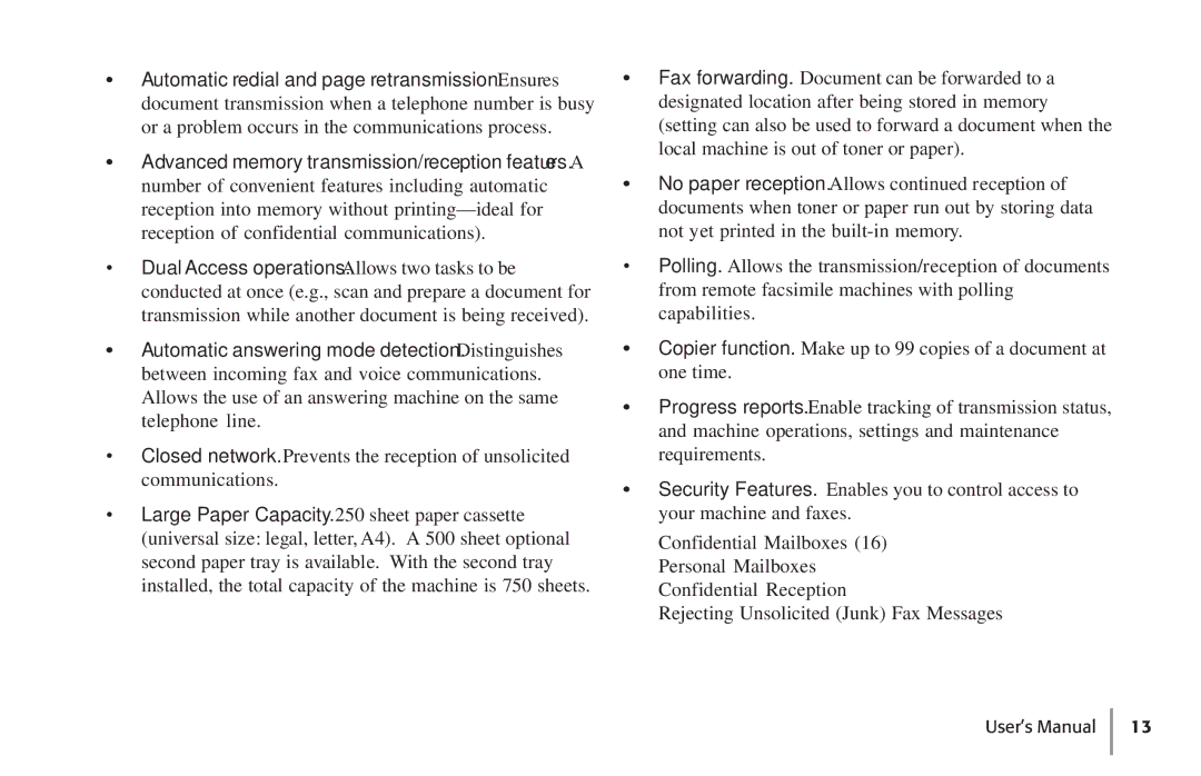 Konica Minolta Fax 9930 user manual User’s Manual 