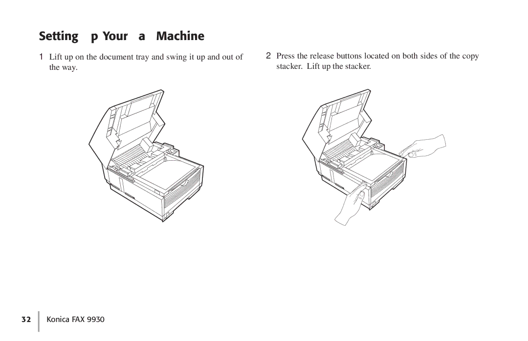 Konica Minolta Fax 9930 user manual Setting Up Your Fax Machine 