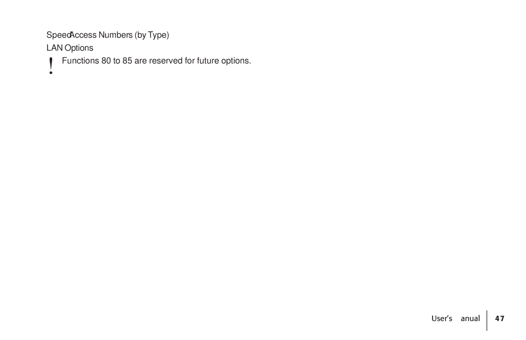 Konica Minolta Fax 9930 user manual SpeedAccess Numbers by Type LAN Options 