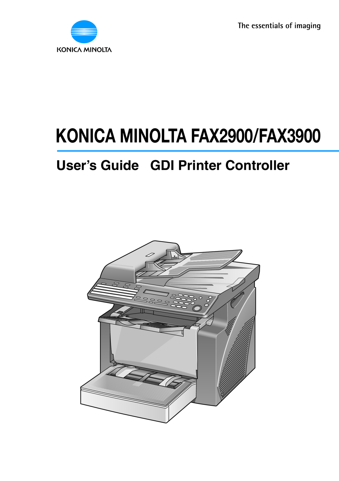 Konica Minolta manual KONICA MINOLTA FAX2900/FAX3900, User’s Guide GDI Printer Controller 