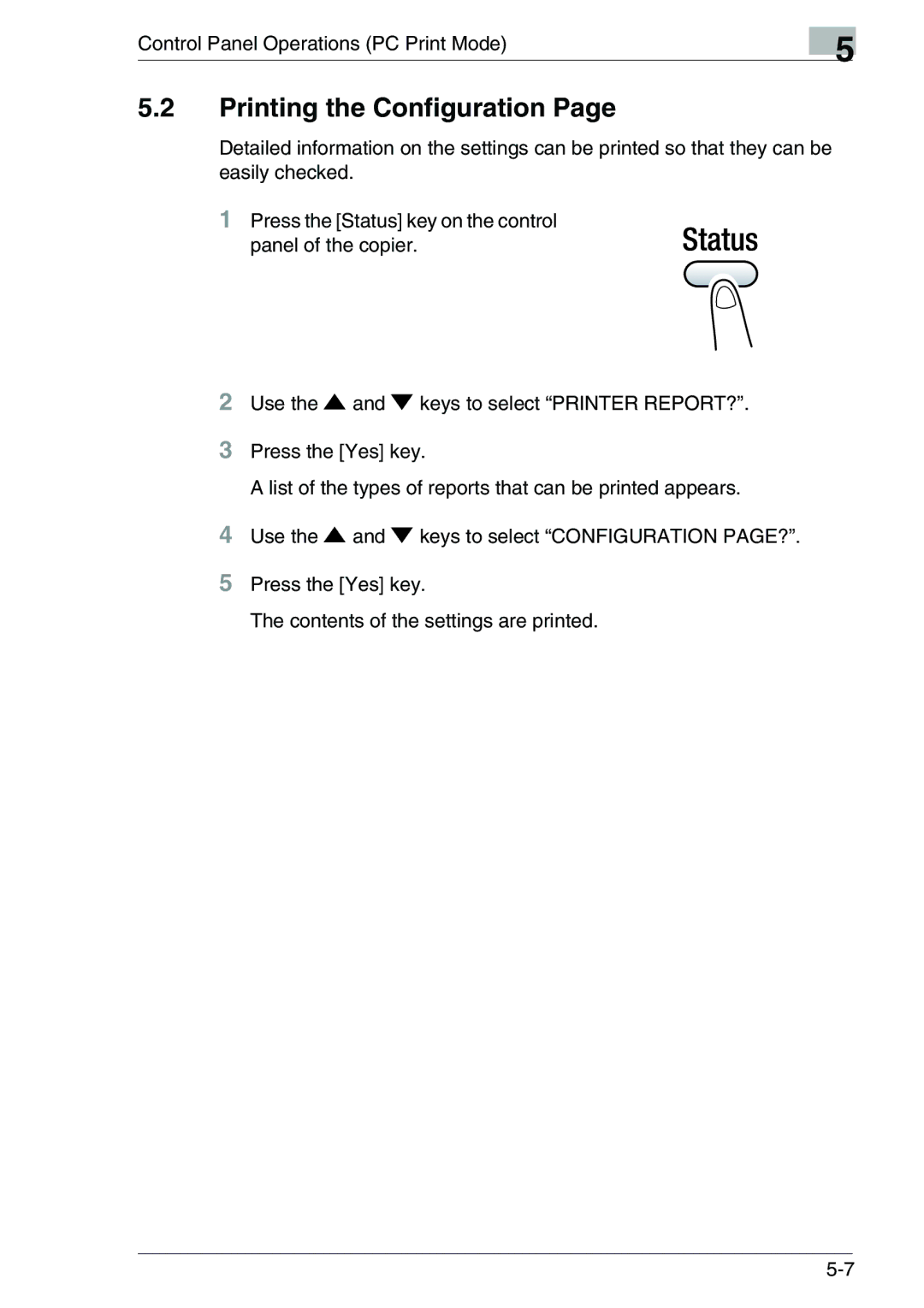 Konica Minolta FAX2900/FAX3900 manual Printing the Configuration 