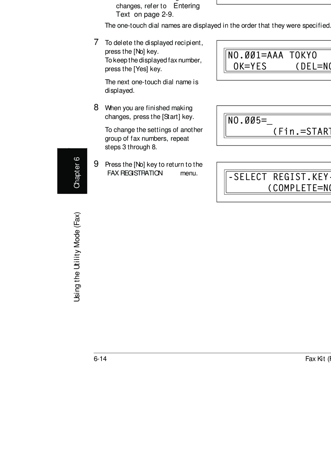 Konica Minolta (FX-3) manual Using the Utility Mode Fax Chapter 