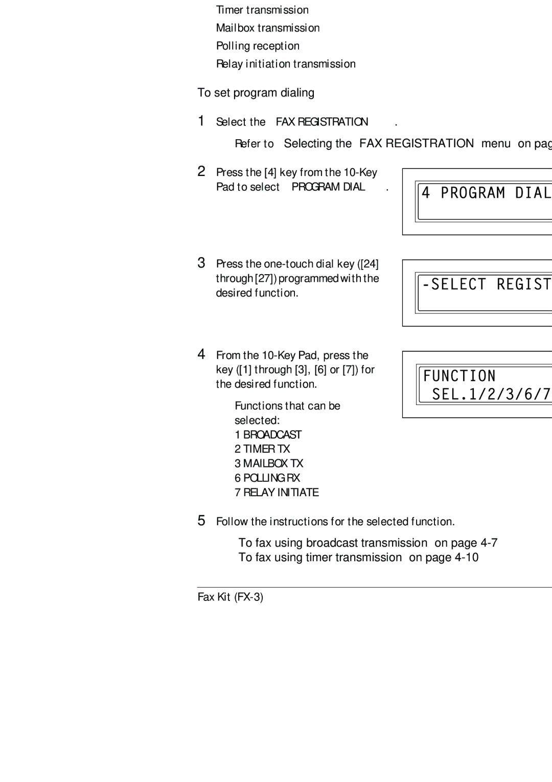 Konica Minolta (FX-3) manual Specifying the Setting for Program Dial, To set program dialing 