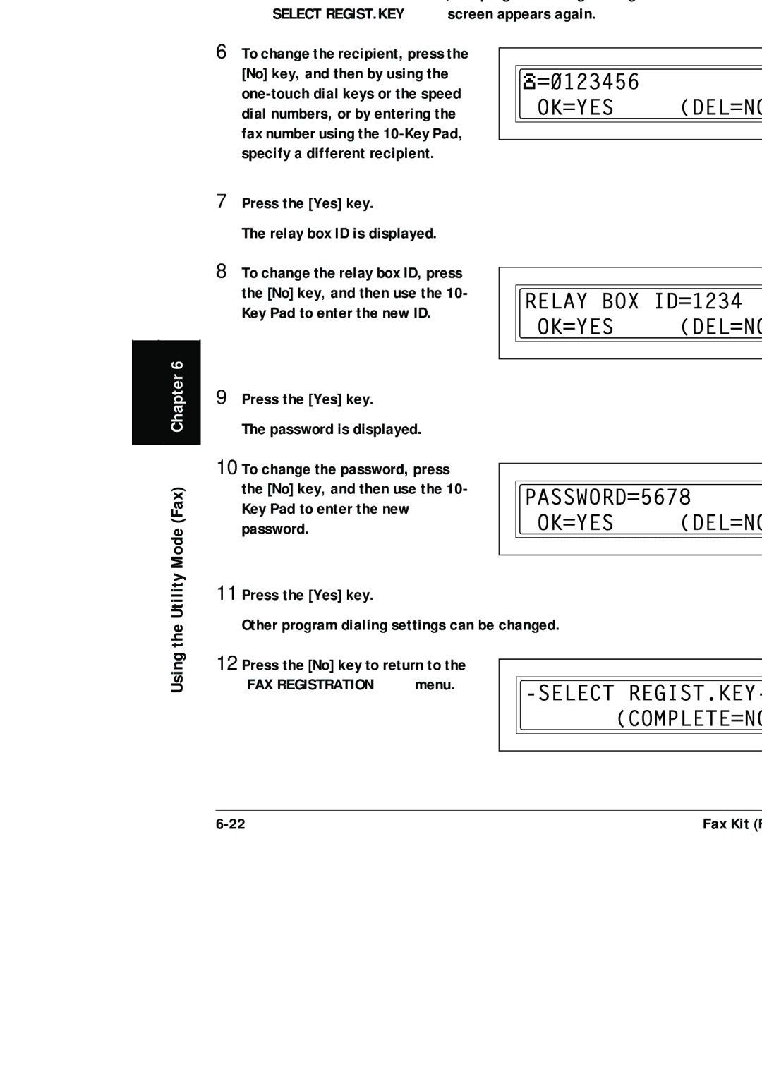 Konica Minolta (FX-3) manual Using the Utility Mode Fax Chapter 