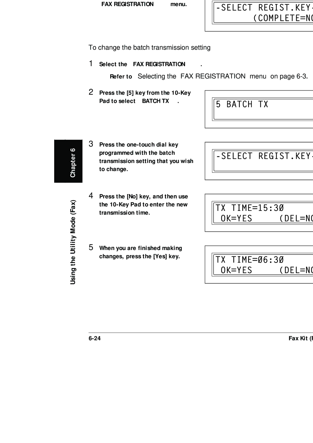 Konica Minolta (FX-3) manual To change the batch transmission setting 