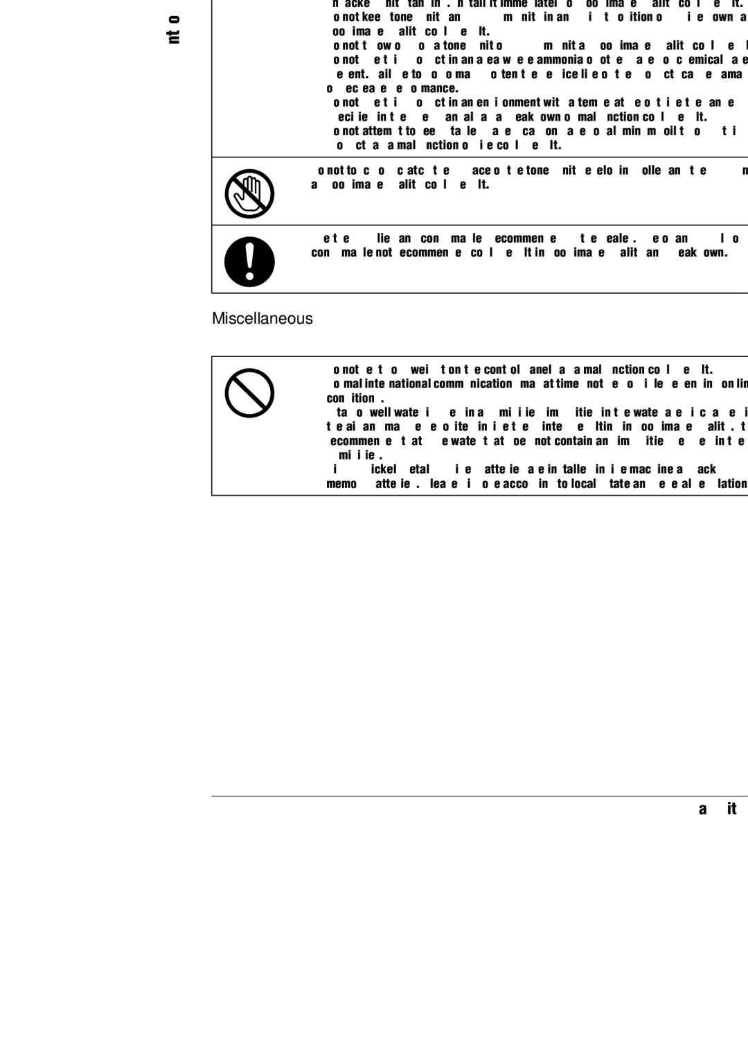 Konica Minolta (FX-3) manual Precautions for Routine Use, Miscellaneous 