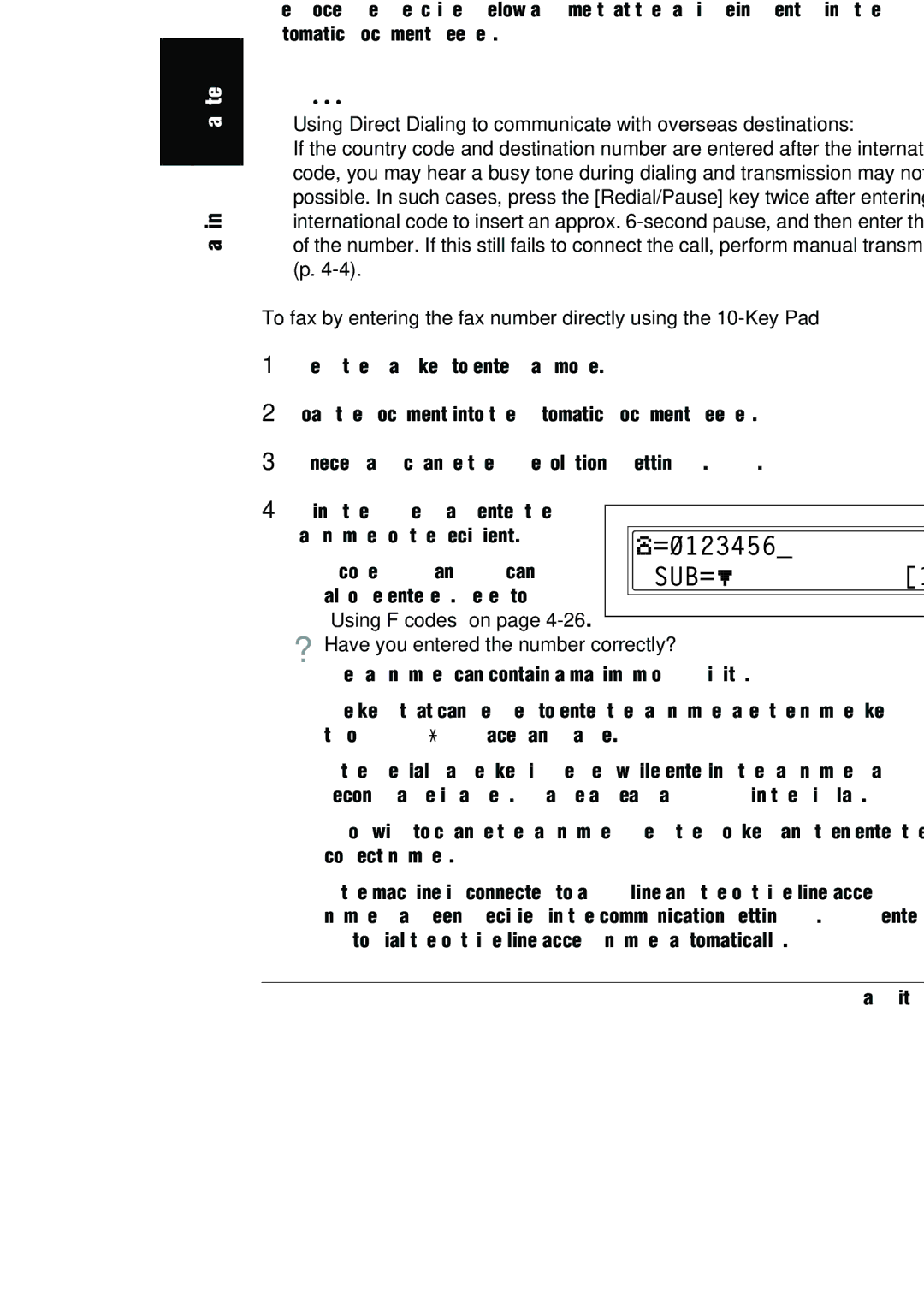 Konica Minolta (FX-3) manual Dialing, ? Have you entered the number correctly? 