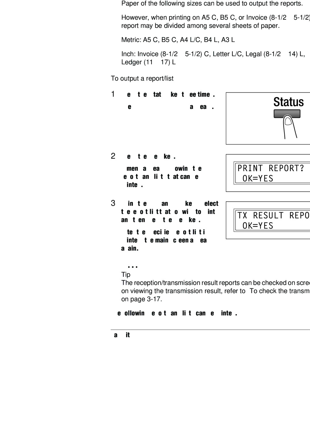 Konica Minolta (FX-3) manual Outputting a report/list, To output a report/list 