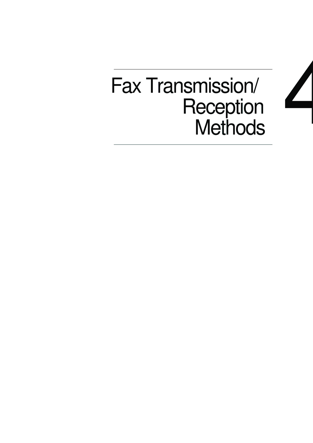 Konica Minolta (FX-3) manual Fax Transmission Reception Methods 