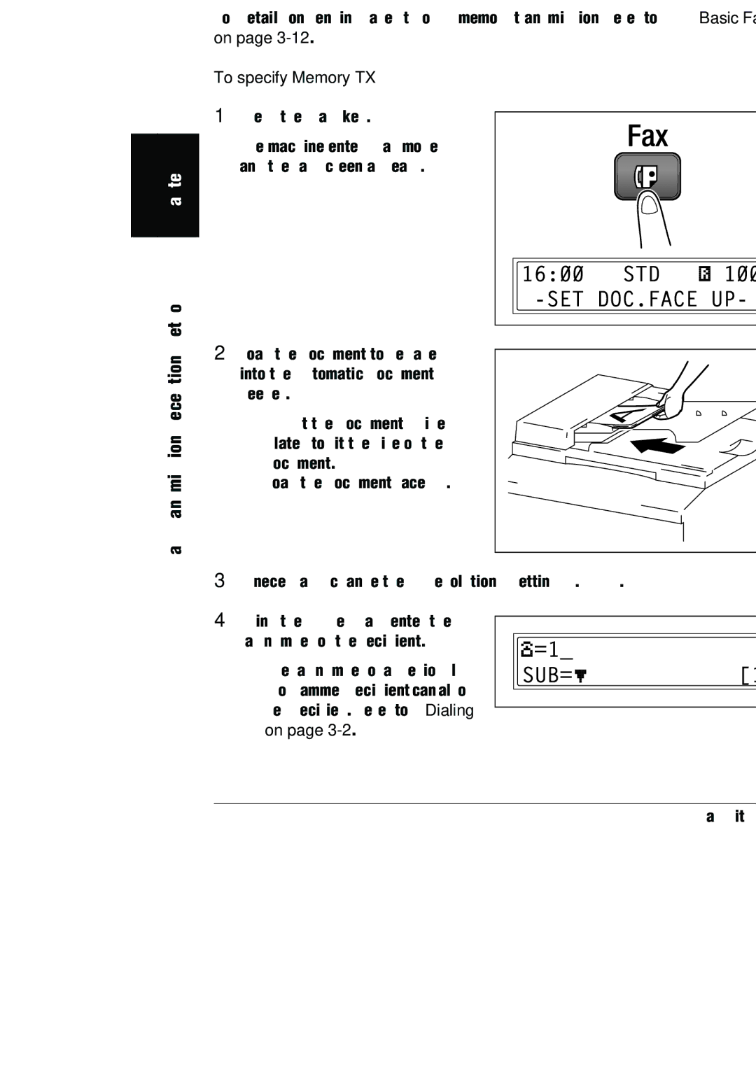 Konica Minolta (FX-3) manual Transmission Methods, Memory Transmission, To specify Memory TX 