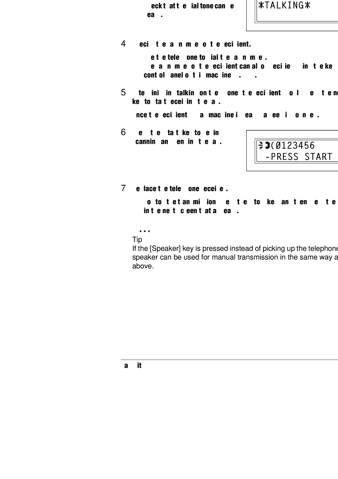 Konica Minolta (FX-3) To send a fax manually 