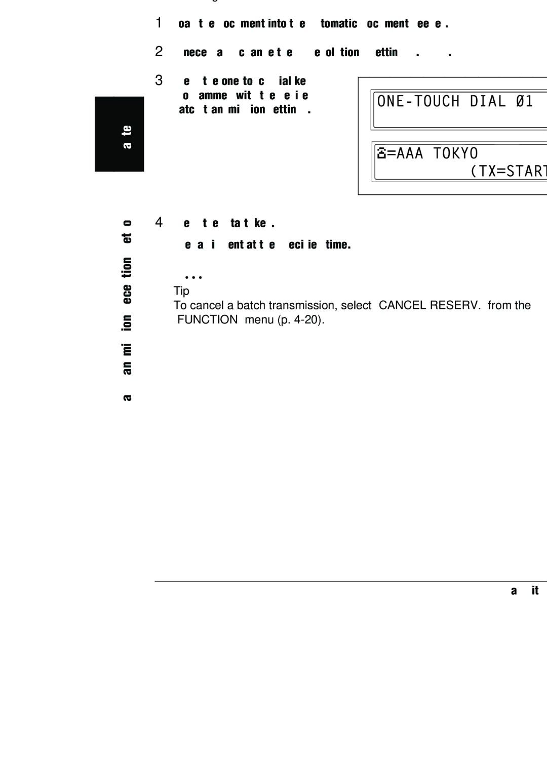 Konica Minolta (FX-3) manual Batch Transmission, To fax using batch transmission 