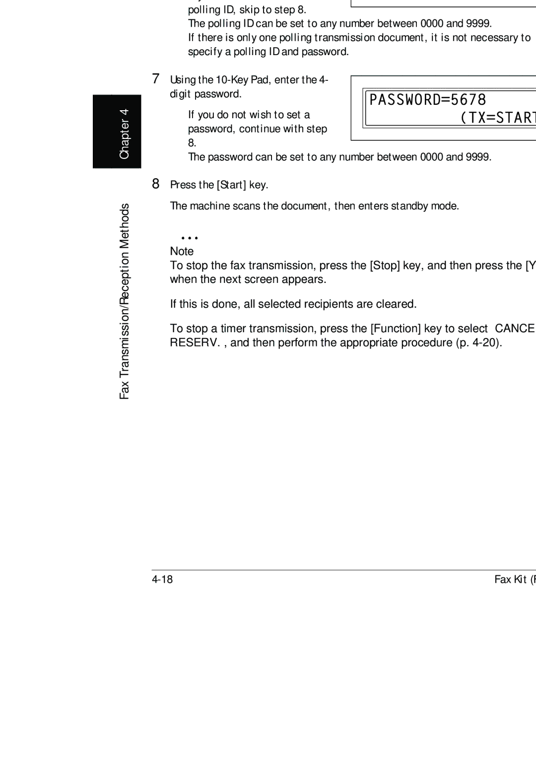 Konica Minolta (FX-3) manual Fax Transmission/Reception Methods Chapter 