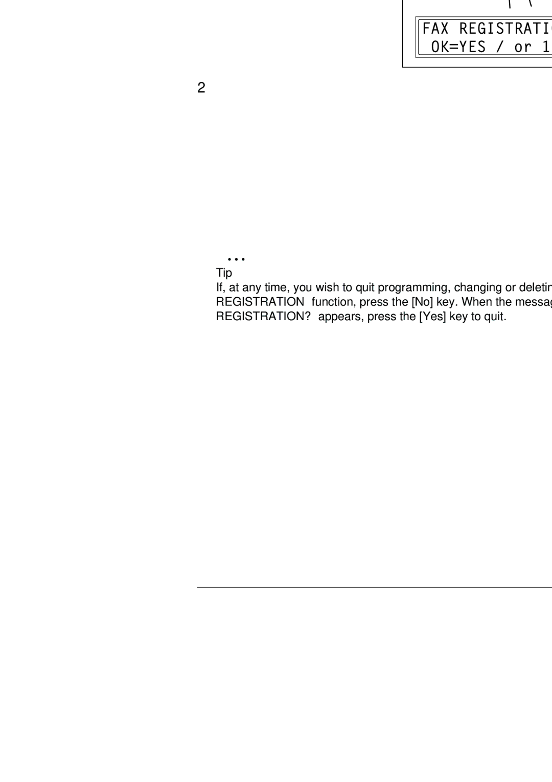 Konica Minolta (FX-3) manual Selecting the FAX Registration menu, Tip 