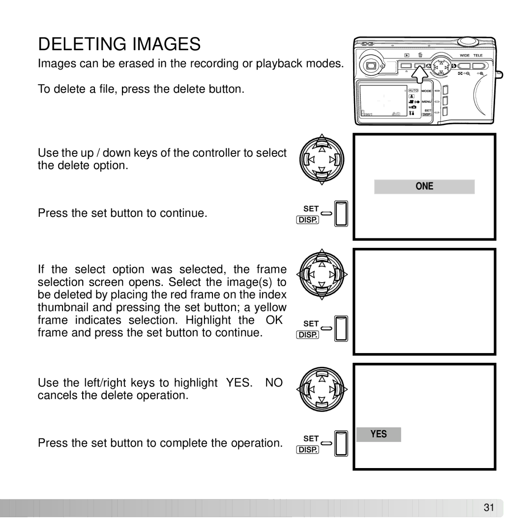 Konica Minolta G530 instruction manual Deleting Images 